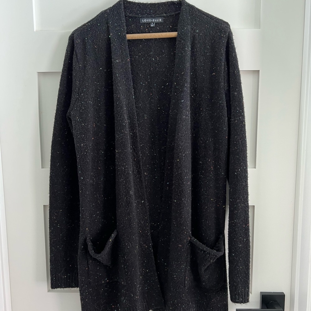 Love Tree Speckled Black Cardigan